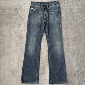 Diesel Jeans Womens 27 Blue Made In Italy Bootcut Distressed Denim Casual Pants